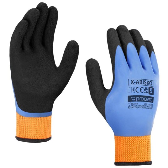 RĘKAWICE OCIEPLANE POWLEKANE PODWÓJNIE PIANKĄ LATEKSOWĄ I GŁADKIM LATEKSEM X-ABISKO