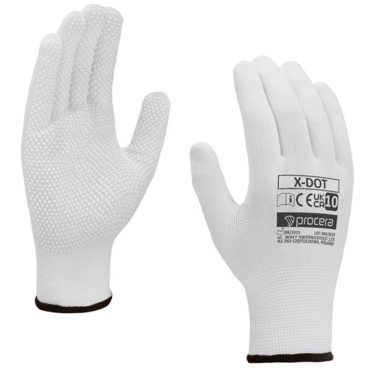 RĘKAWICE POLIESTROWE Z NAKROPIENIEM X-DOT