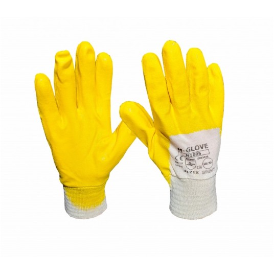 RĘKAWICE POWLEKANE NITRYLEM M-GLOVE N1005 3121X - ŻÓŁTY