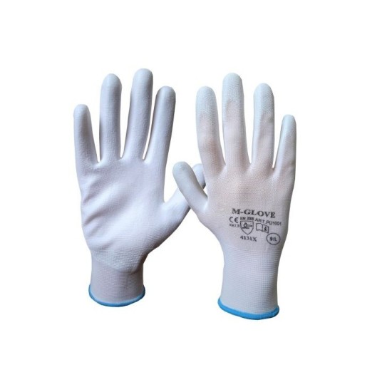 RĘKAWICE POWLEKANE POLIURETANEM PU1001 4131X - BIAŁY