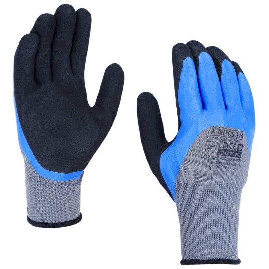 RĘKAWICE ROBOCZE POWLEKANE 2xNITRYLEM X-NITOS 3/4 ROZM. 10