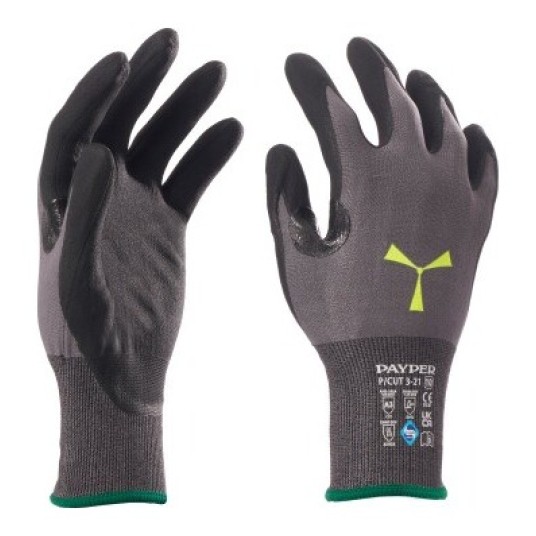 RĘKAWICZKI ANTYPRZECIĘCIOWE P-CUT 3-21 - SZARY-CZARNY