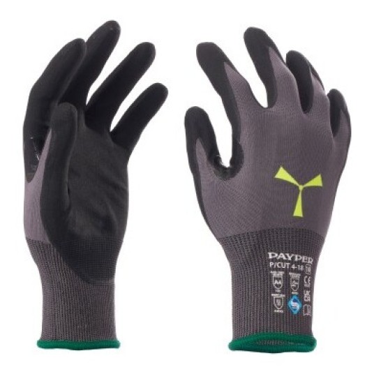 RĘKAWICZKI ANTYPRZECIĘCIOWE P-CUT 4-18 - SZARY-CZARNY