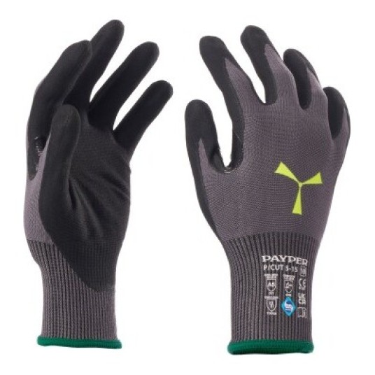 RĘKAWICZKI ANTYPRZECIĘCIOWE P-CUT 5-15 - SZARY-CZARNY