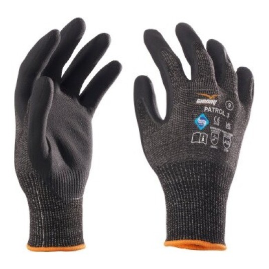 RĘKAWICZKI ANTYPRZECIĘCIOWE PATROL 3 - CZARNY-CZARNY