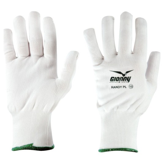 RĘKAWICZKI ROBOCZE NAKRAPIANE BAWEŁNIANE HANDY PL - BIAŁY