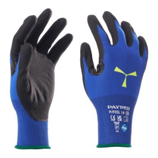 RĘKAWICZKI ROBOCZE P-FEEL 18 - KRÓLEWSKI NIEBIESKI-CZARNY