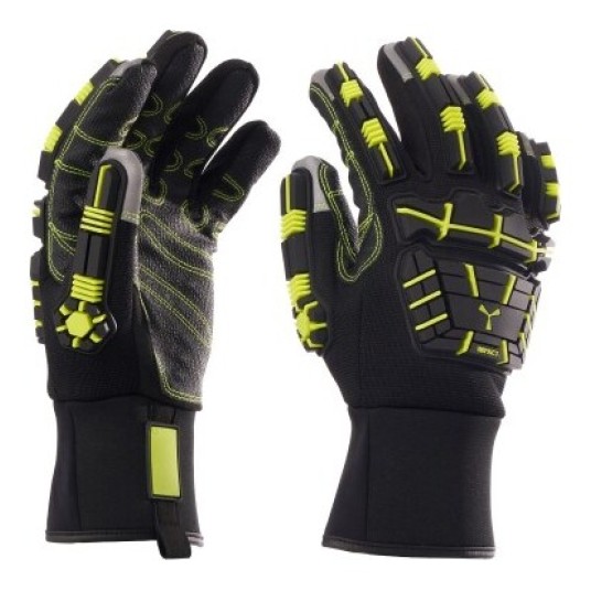RĘKAWICZKI ROBOCZE P-HERO BLADE - CZARNY - ŻÓŁTY FLUO