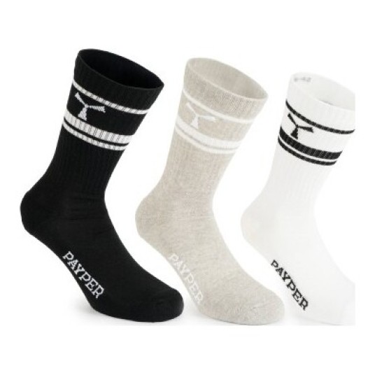 SKARPETKI MICHAEL - NERO-GRIGIO MELANGE-BIANCO