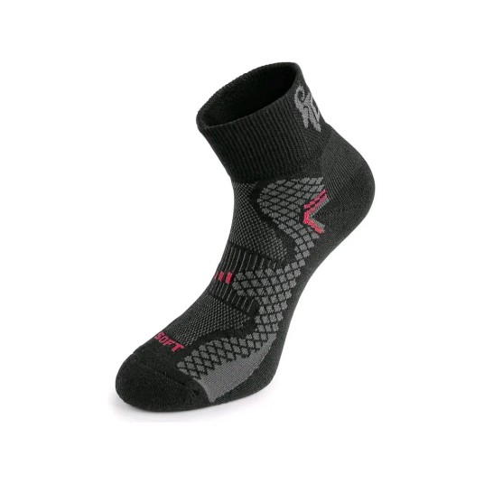 SKARPETY CXS SOFT - CZARNO-CZERWONY