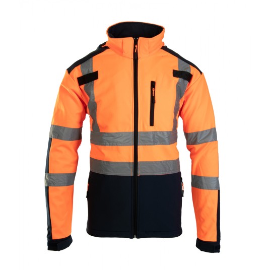 SOFTSHELL BRIXTON FLASH BF005 Z PASAMI ODBLASKOWYMI KAT 2 KLASA2 - POMARAŃCZOWY