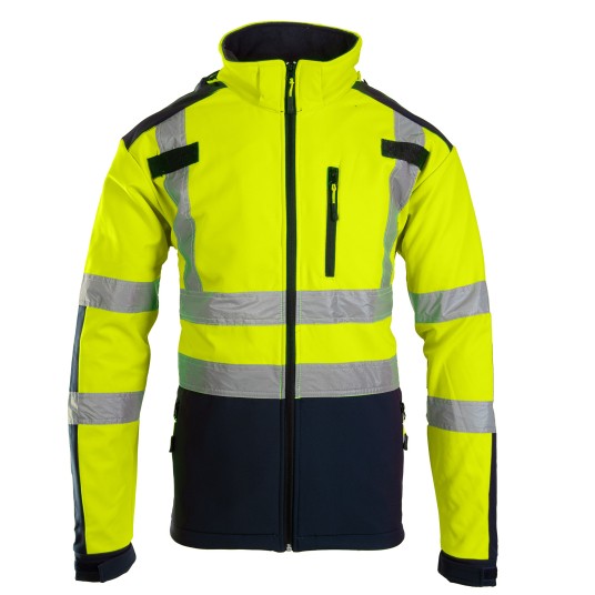 SOFTSHELL BRIXTON FLASH BF005 Z PASAMI ODBLASKOWYMI KAT 2 KLASA2 - ŻÓŁTY