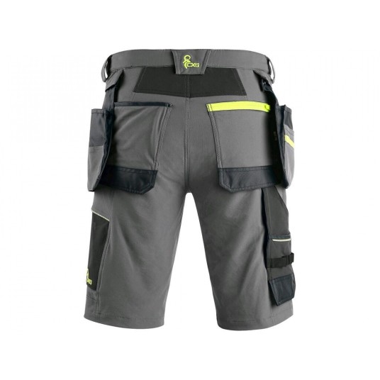 SPODENKI KRÓTKIE CXS NAOS MĘSKIE - SZARO-CZARNY Z ELEM. ODBLASK.