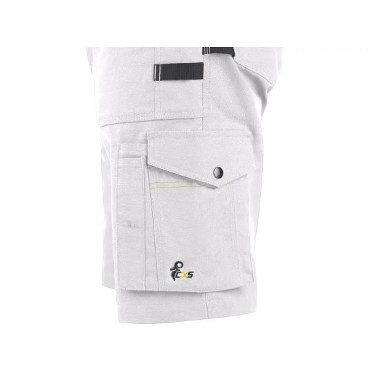 SPODENKI KRÓTKIE CXS STRETCH MĘSKIE - BIAŁO-SZARY