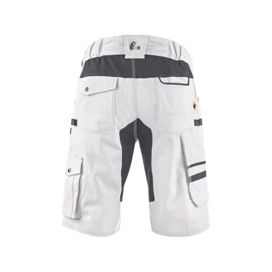 SPODENKI KRÓTKIE CXS STRETCH MĘSKIE - BIAŁO-SZARY