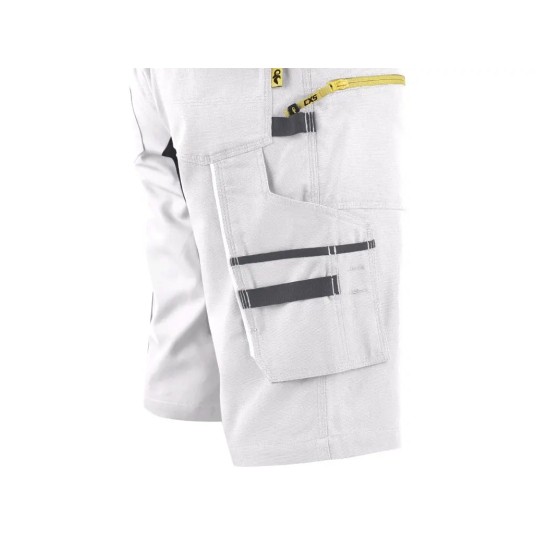 SPODENKI KRÓTKIE CXS STRETCH MĘSKIE - BIAŁO-SZARY