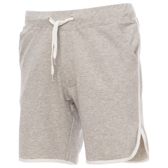 SPODENKI KRÓTKIE SPORTOWE COMBAT MELANGE - SZARY MELANŻ-BIAŁY
