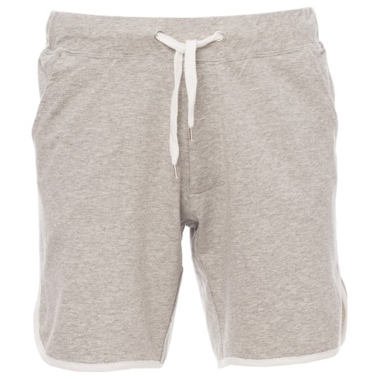 SPODENKI KRÓTKIE SPORTOWE COMBAT MELANGE - SZARY MELANŻ-BIAŁY
