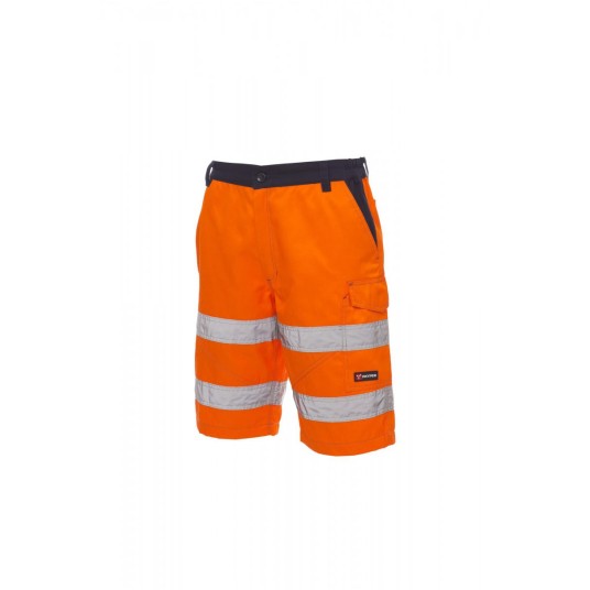 SPODENKI ODBLASKOWE KRÓTKIE MĘSKIE CRAFT - POMARAŃCZOWY FLUO/GRANATOWY