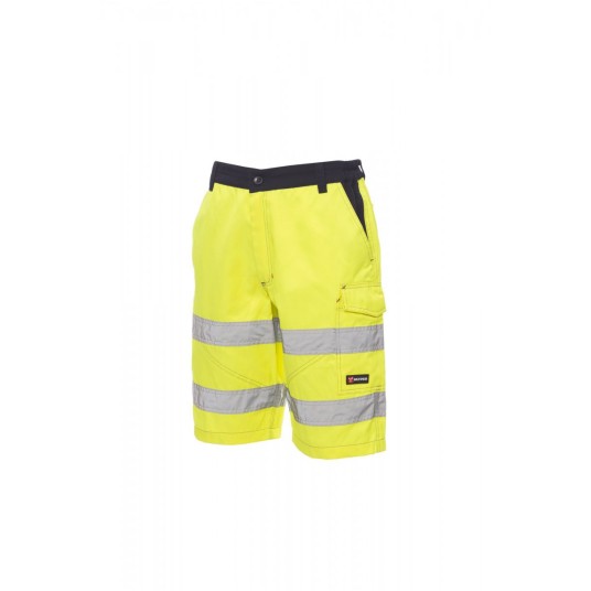 SPODENKI ODBLASKOWE KRÓTKIE MĘSKIE CRAFT - ŻÓŁTY FLUO/GRANATOWY