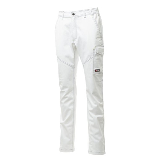 SPODNIE CAŁOROCZNE ELASTYCZNE UNISEX WORKER STRETCH - BIAŁY