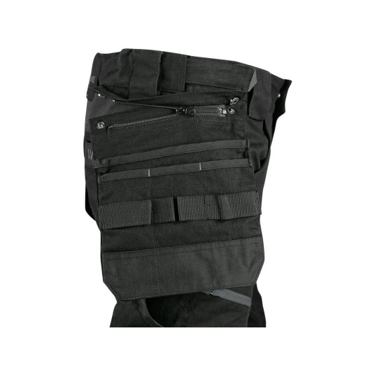 SPODNIE DO PASA CXS LEONIS MĘSKIE - CZARNY Z SZARYMI DODAT.