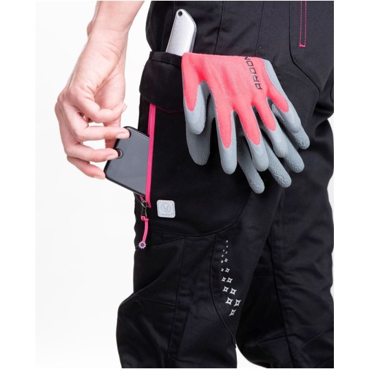 SPODNIE DO PASA FLORET - CZARNO-RÓŻOWY