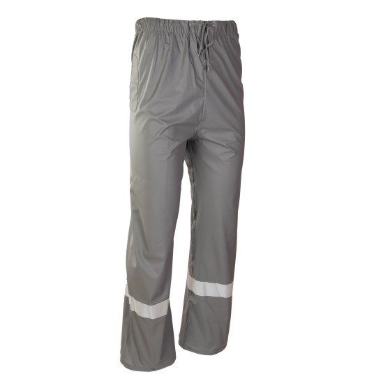 SPODNIE DO PASA GROSVENOR PU - STALOWY