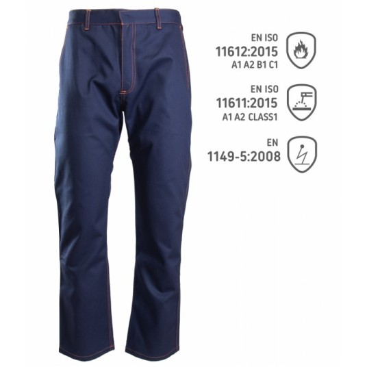 SPODNIE DO PASA PROFFLAM ANTISTATIC KAT.II - GRANATOWY