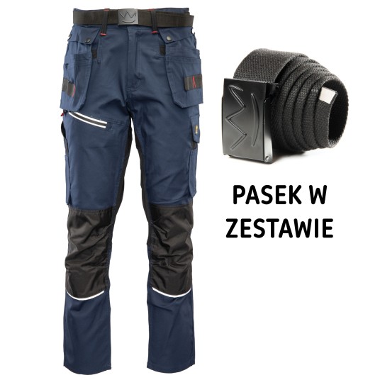 SPODNIE DO PASA SEVEN KINGS PRO + PASEK - GRANATOWY