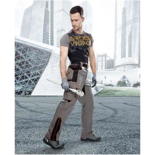 SPODNIE DO PASA VISION 02 - SZARO-POMARAŃCZOWY - 170-175CM