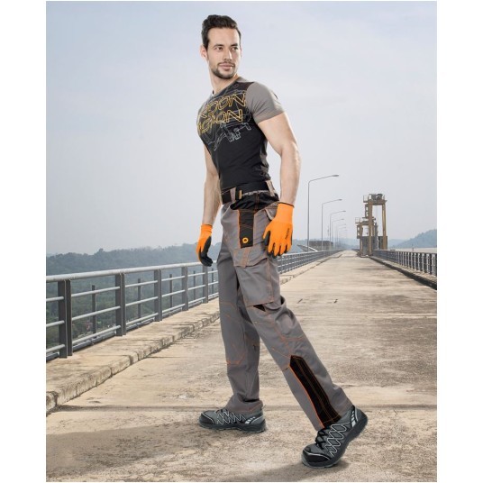 SPODNIE DO PASA VISION 02 - SZARO-POMARAŃCZOWY - 183-190CM