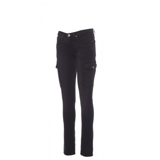 SPODNIE JEANS Z KIESZENIAMI DAMSKIE HUMMER LADY - CZARNY