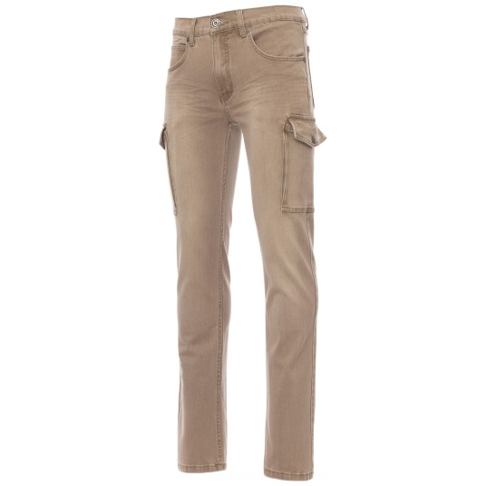 SPODNIE JEANSOWE Z KIESZENIAMI HUMMER - KHAKI