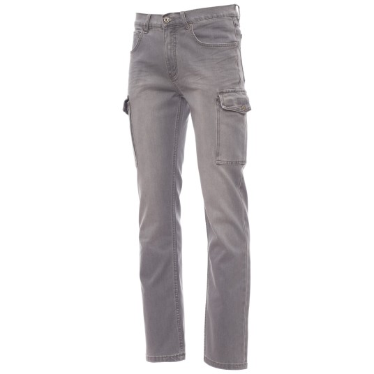SPODNIE JEANSOWE Z KIESZENIAMI HUMMER - SZARY STALOWY