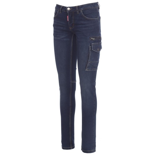 SPODNIE JEANSOWE Z KIESZENIAMI WEST LADY - NIEBIESKI DENIM