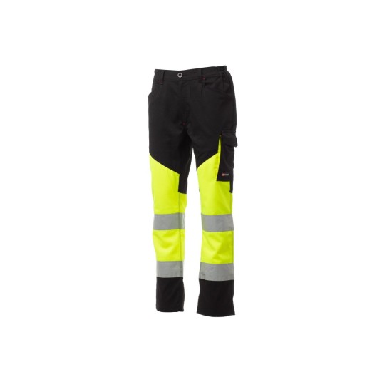 SPODNIE ODBLASKOWE LETNIE UNISEX WORKING SUMMER - ŻÓŁTY FLUO/CZARNY