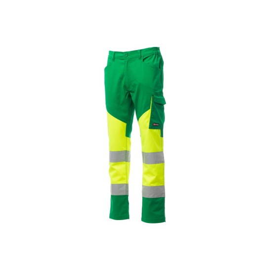 SPODNIE ODBLASKOWE LETNIE UNISEX WORKING SUMMER - ŻÓŁTY FLUO/ŻELOWY ZIELONY