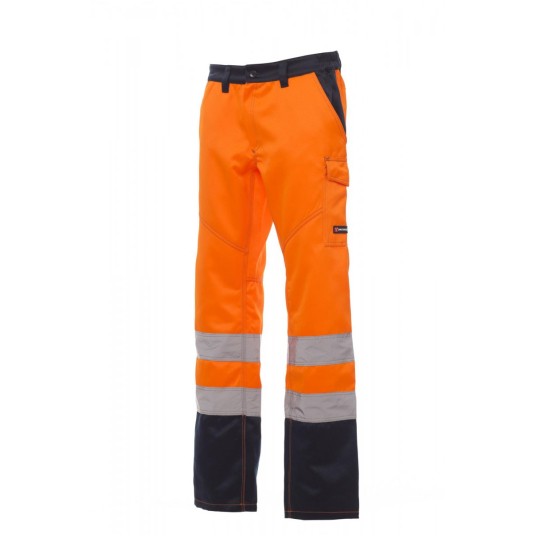 SPODNIE ODBLASKOWE OCIEPLANE MĘSKIE CHARTER/WINTER - POMARAŃCZOWY FLUO/GRANATOWY