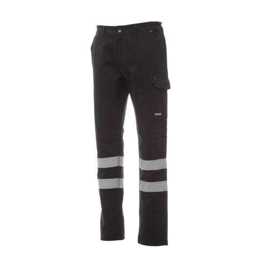 SPODNIE ODBLASKOWE OCIEPLANE UNISEX WORKER WINTER REFLEX - CAŁKIEM CZARNY