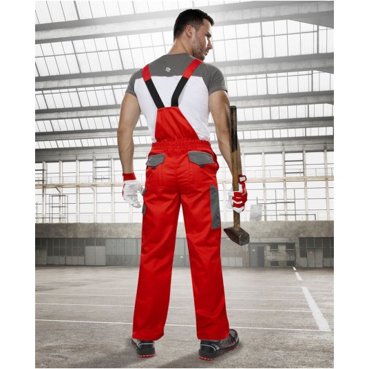 SPODNIE OGRODNICZKI 2STRONG 03 - CZERWONO-SZARY