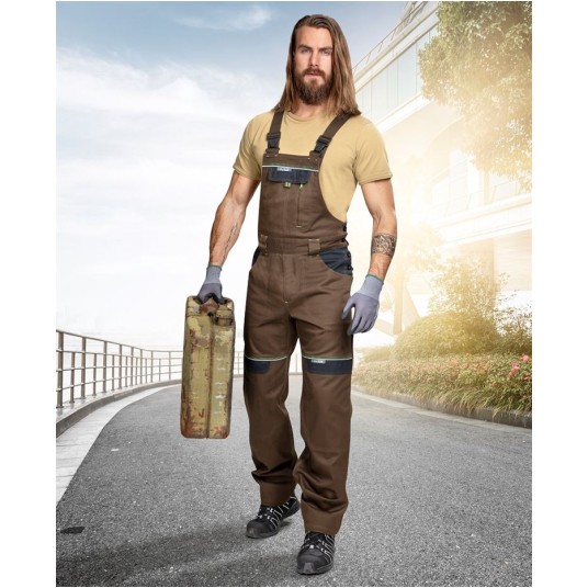 SPODNIE OGRODNICZKI COOL TREND - BRĄZOWY - 176-182CM