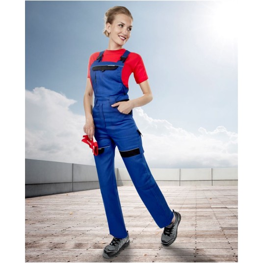 SPODNIE OGRODNICZKI COOL TREND DAMSKIE - NIEBIESKO-CZARNY