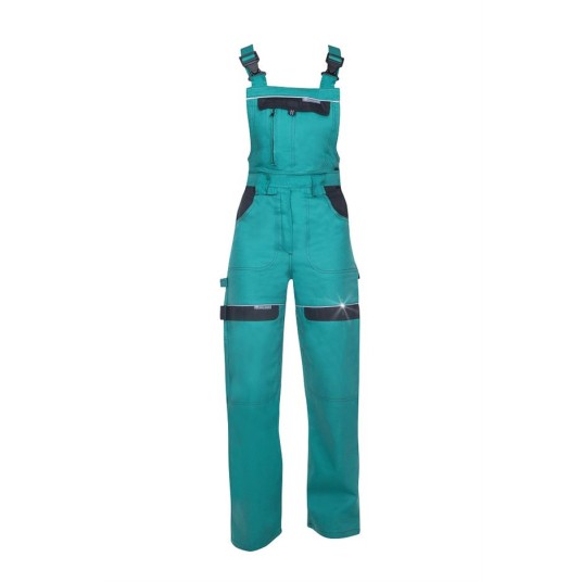 SPODNIE OGRODNICZKI COOL TREND DAMSKIE - ZIELONO-CZARNY