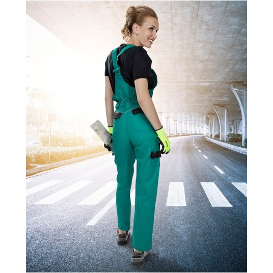 SPODNIE OGRODNICZKI COOL TREND DAMSKIE - ZIELONO-CZARNY