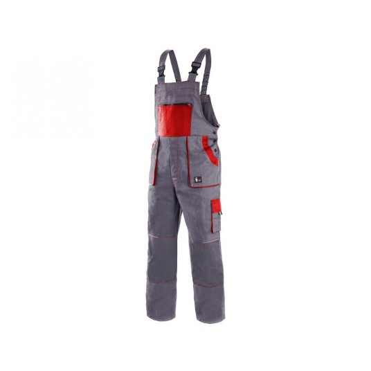 SPODNIE OGRODNICZKI CXS LUXY ROBIN MĘSKIE - SZARO-CZERWONY