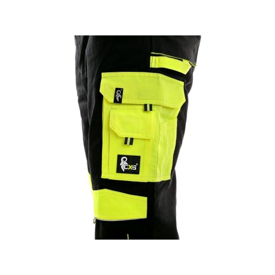 SPODNIE OGRODNICZKI CXS SIRIUS BRIGHTON MĘSKIE - CZARNO-ŻÓŁTY