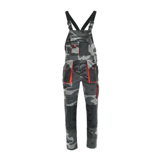 SPODNIE OGRODNICZKI KING SZARY CAMO