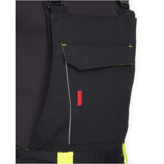 SPODNIE OGRODNICZKI NEON - CZARNO-ŻÓŁTY - 183-190CM