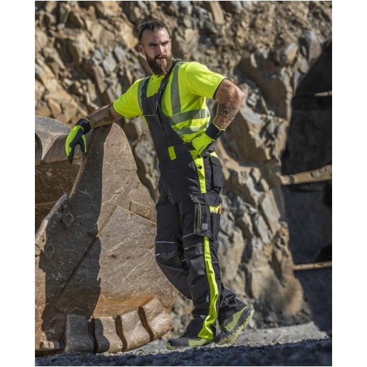 SPODNIE OGRODNICZKI NEON - CZARNO-ŻÓŁTY - 183-190CM